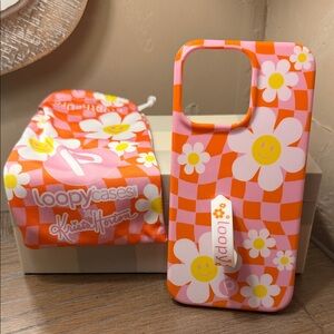 LoopyCases x Krista Horton Pink and Orange Floral iPhone 14 Pro Max Case